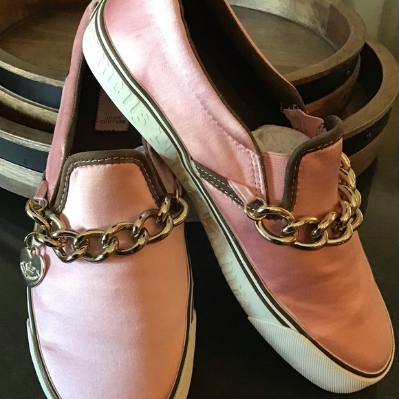 Juicy Couture Pink Satin Bling Slip On Boat Shoes - Picture 2 of 16